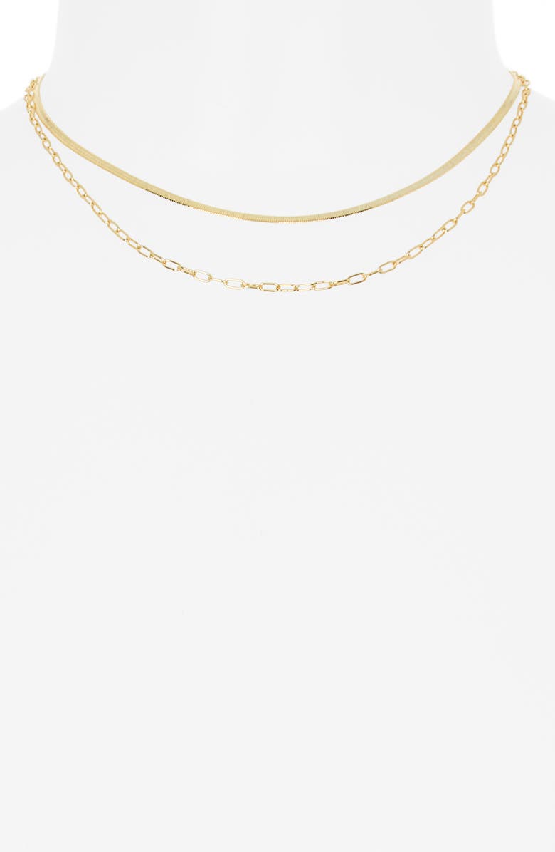 Electric Picks Two Chains Necklace, Alternate, color, Gold