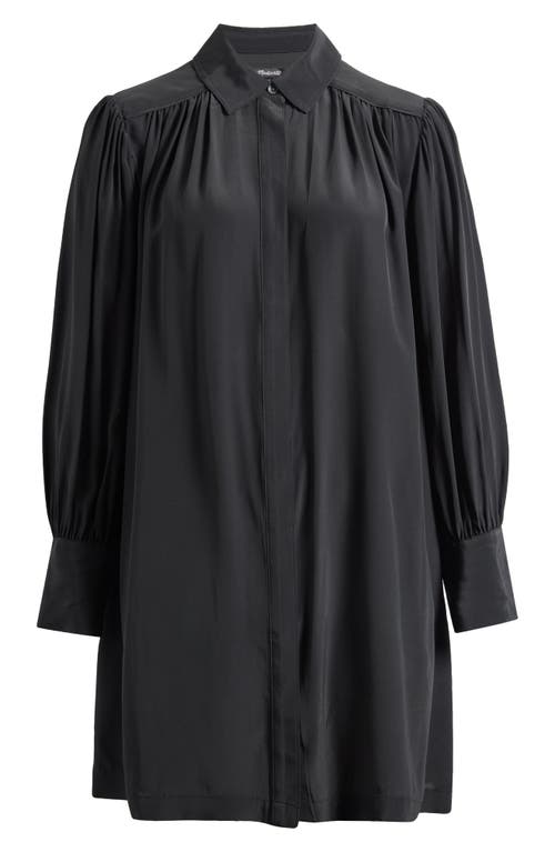 Madewell Relaxed Long Sleeve Minidress In True Black
