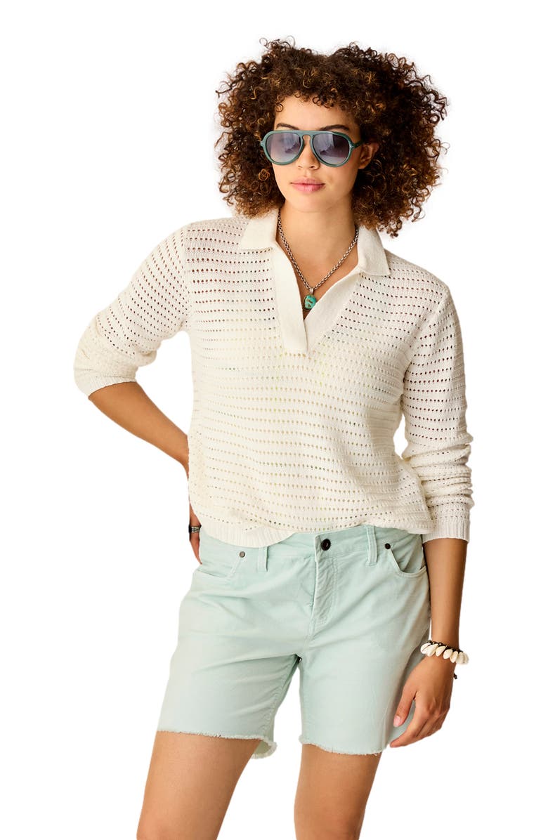 Carve Designs Morgan Polo Sweater, Alternate, color, Cloud