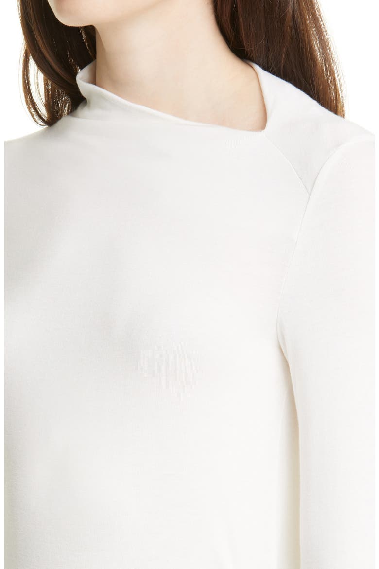 Asymmetric Mock Neck Top, Alternate, color, IVORY CLOUD