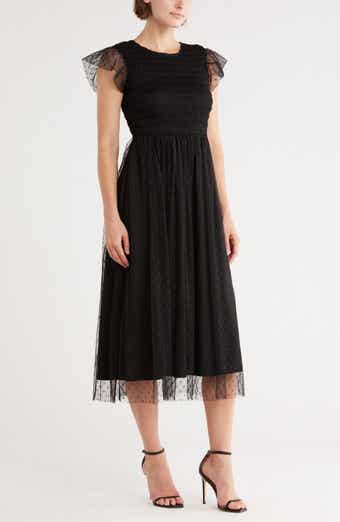 Blu Pepper Smocked Flutter Sleeve Midi Dress