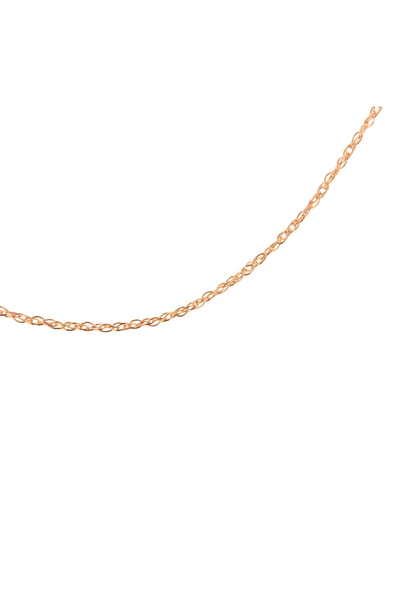 Haus of Brilliance 10K Gold 1/2 mm Slender & Dainty Fine Rope Chain Necklace, Alternate, color, Rose