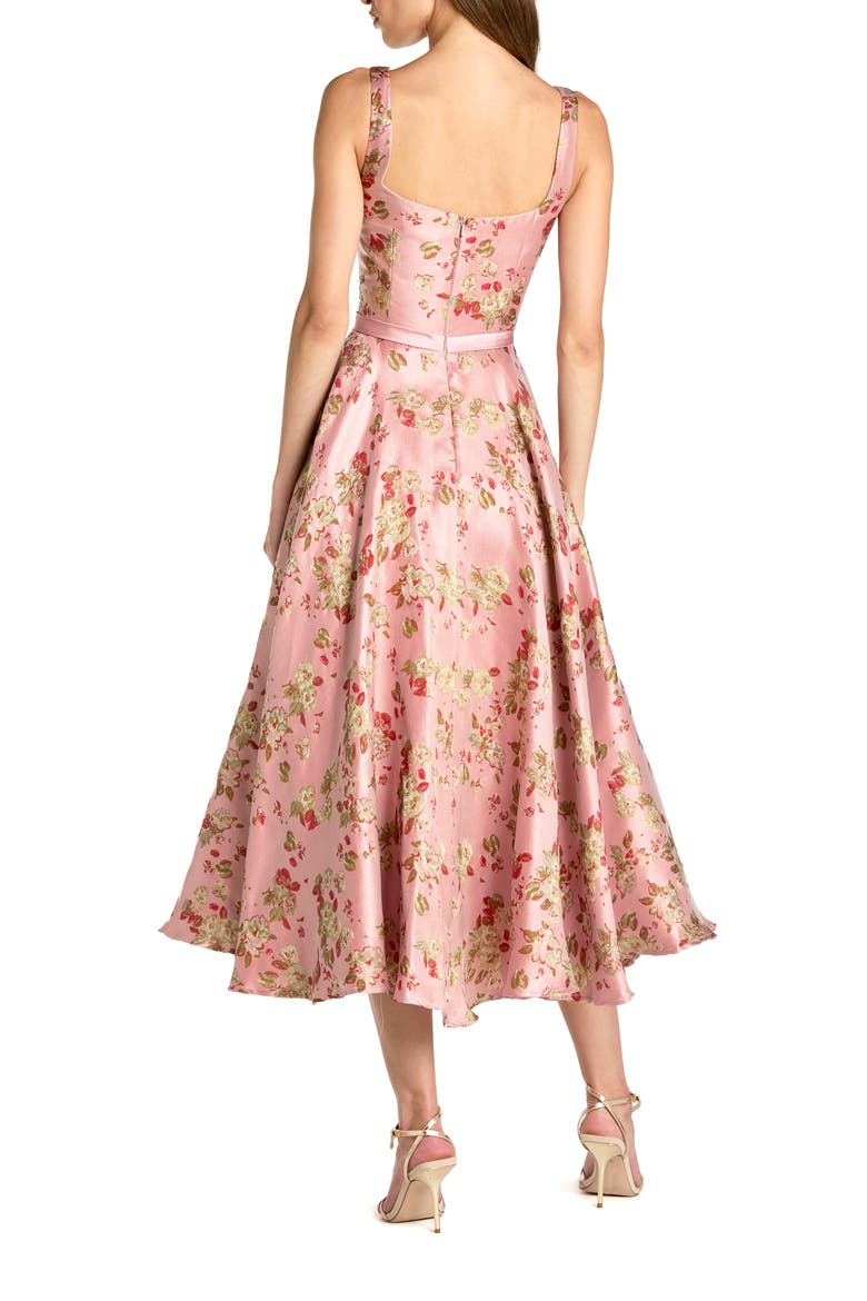 Sleeveless Brocade A Line Midi Dress, Alternate, color, Pink Multi