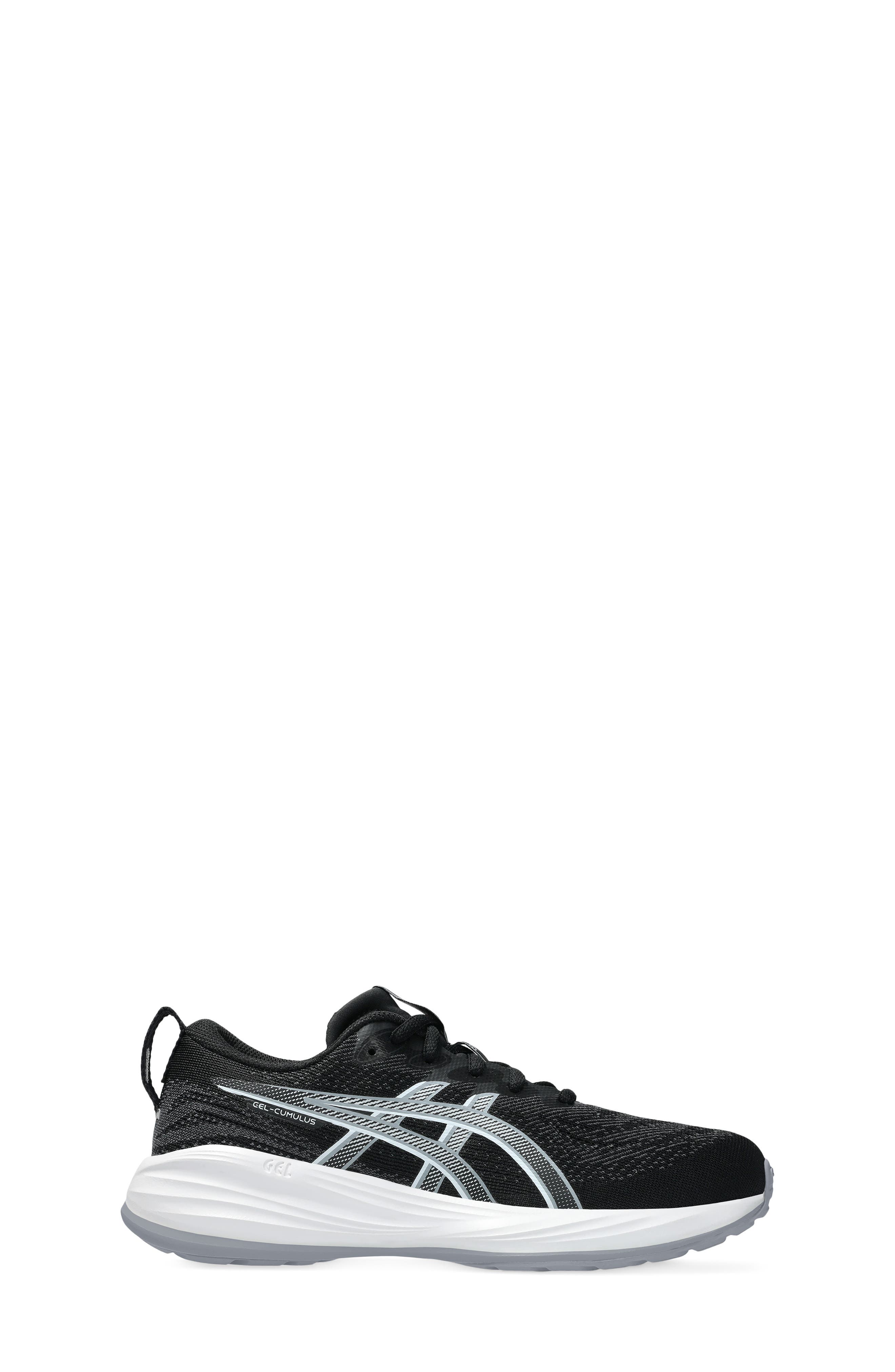 ASICS<sup>®</sup> Kids' GEL-CUMULUS<sup>®</sup> 27 Grade School Running Shoe, Alternate, color, Black/ White