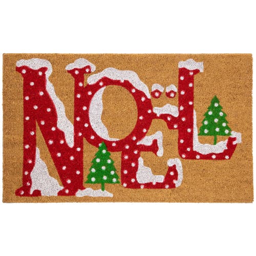 Northlight Noel Natural Coir Indoor Rectangular Doormat In Brown