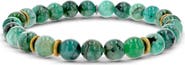Mr Lowe by Sheryl Lowe Mr Lowe Emerald Bead Bracelet with Brass Spacers