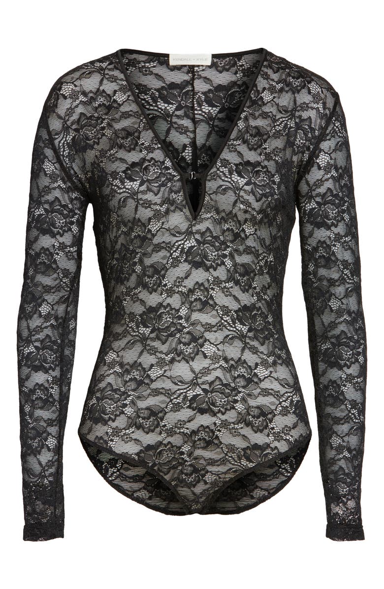KENDALL + KYLIE Lace Bodysuit, Alternate, color, 