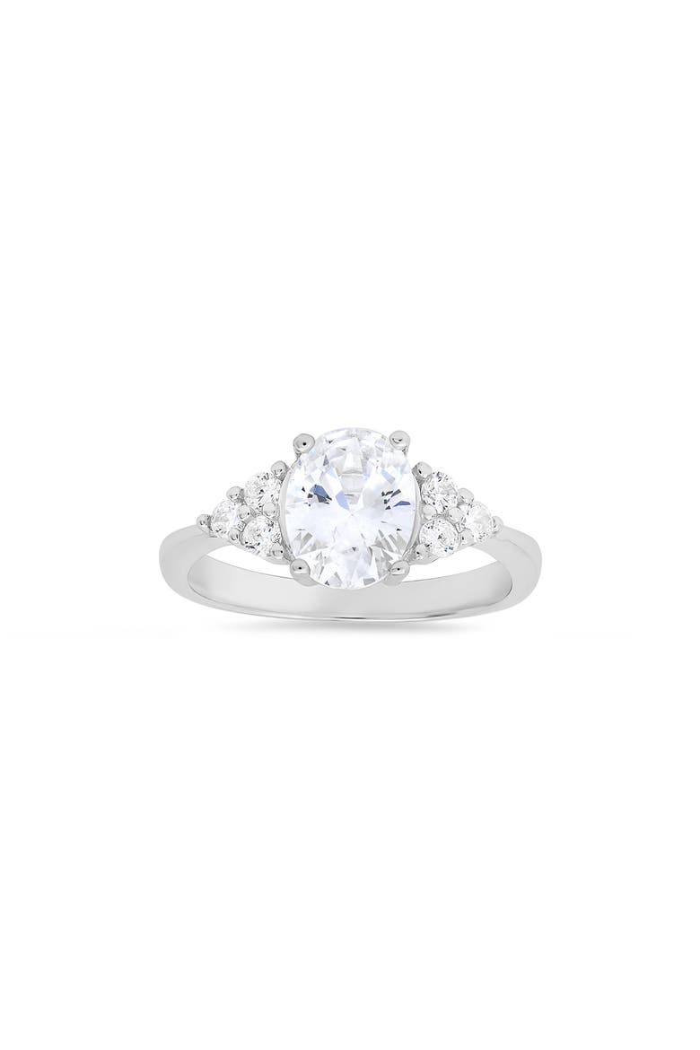 Sterling Silver Cubic Zirconia Ring, Main, color, SILVER