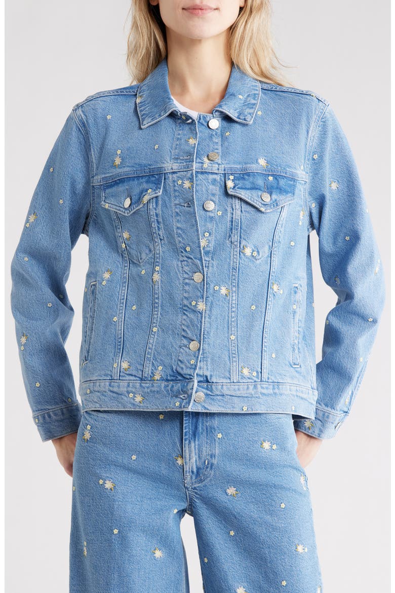 Mulholland Denim Jacket, Alternate, color, INDIGO FLORAL