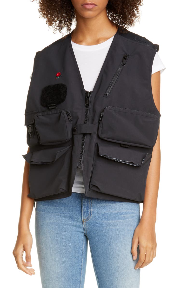 Undercover Bleeding Rose Nylon Utility Vest, Main, color, 