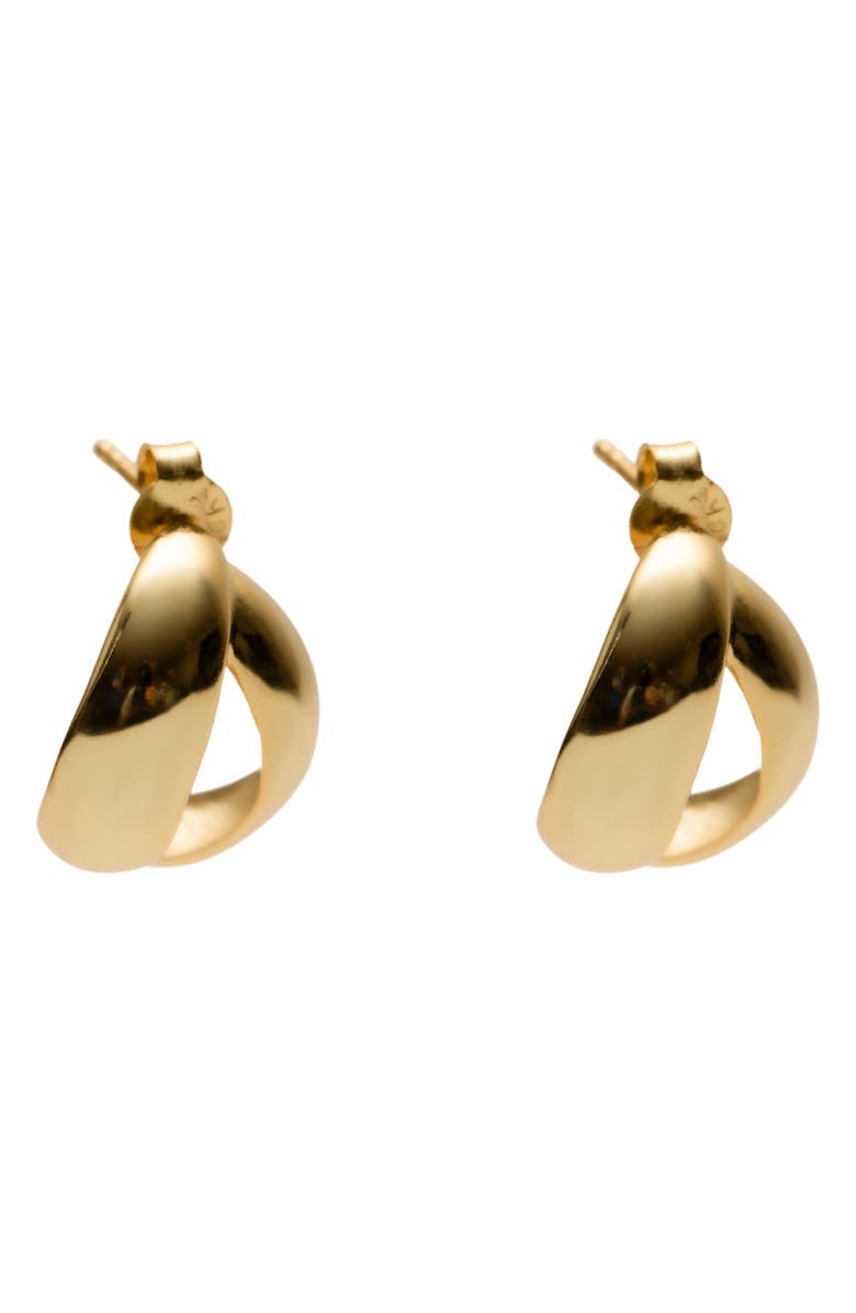 Argento Vivo Sterling Silver Cutout Circle Stud Earrings, Main, color, Gold
