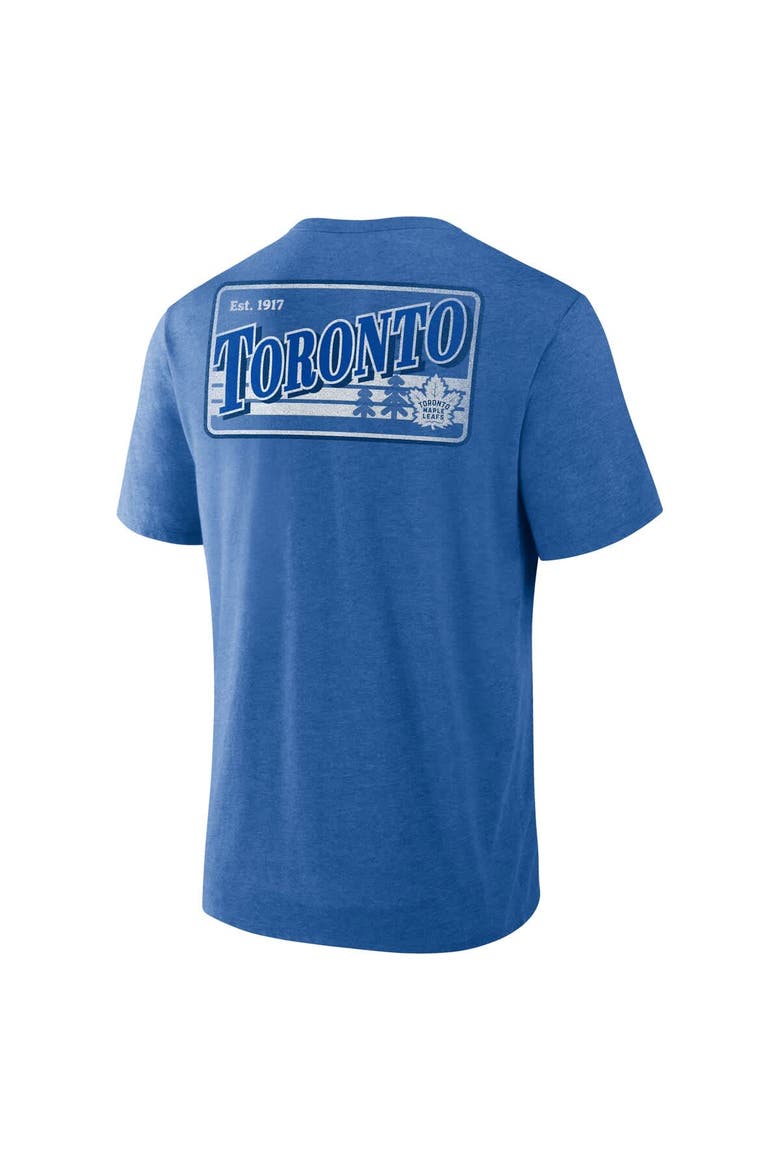 Men's Fanatics Heather Blue Toronto Maple Leafs Fan Lanes Tri-Blend T-Shirt, Alternate, color, Heather Blue