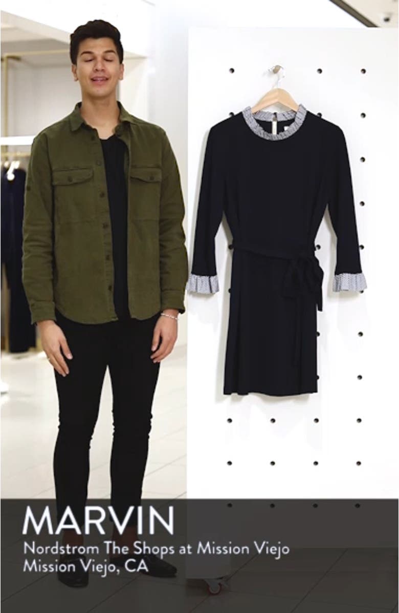 Long Sleeve Ruffle Detail Shirtdress, sales video thumbnail