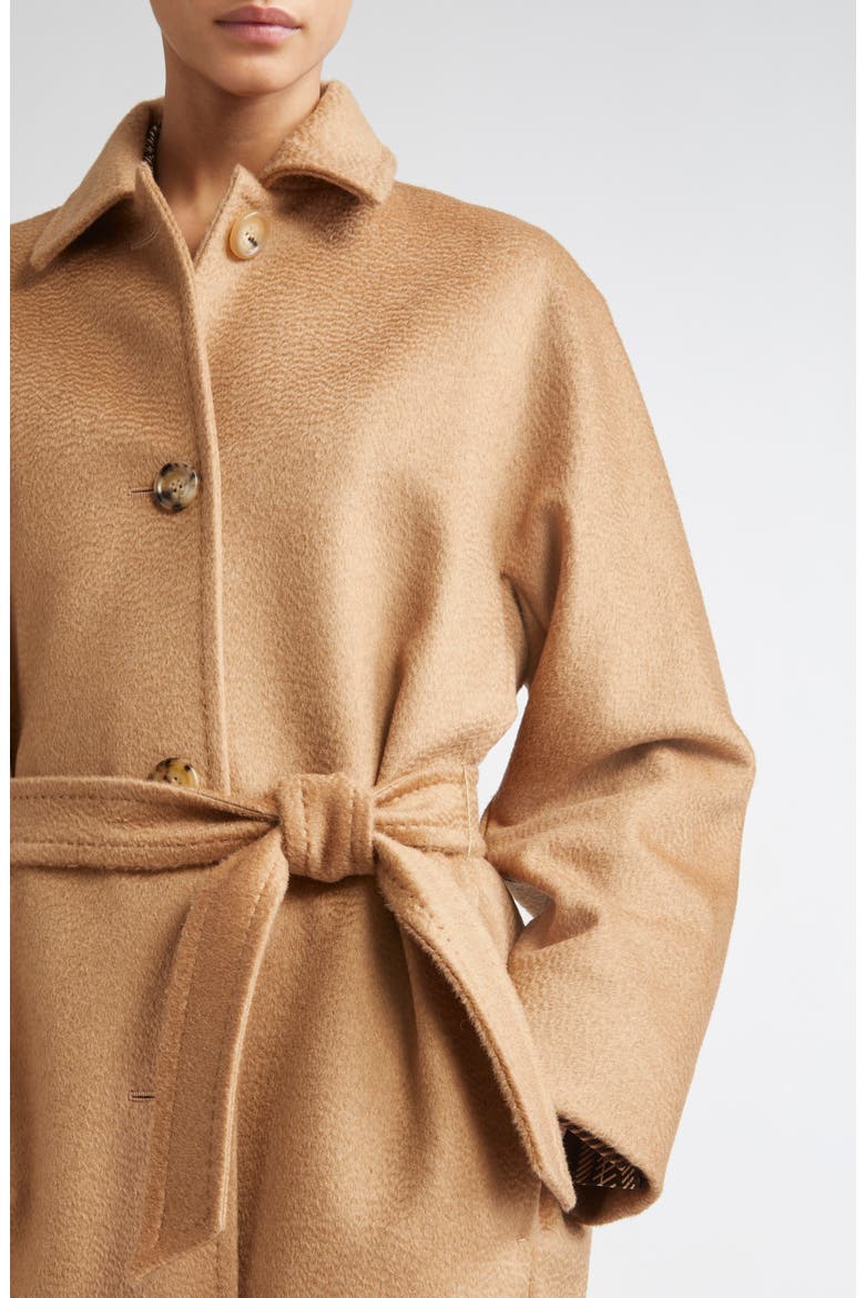 Filato Belted Camel Hair Wrap Coat, Alternate, color, CAMEL