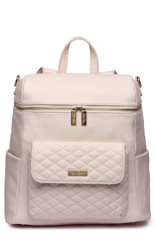 Luli Bebé Monaco Faux Leather Diaper Backpack in Pastel Pink  product