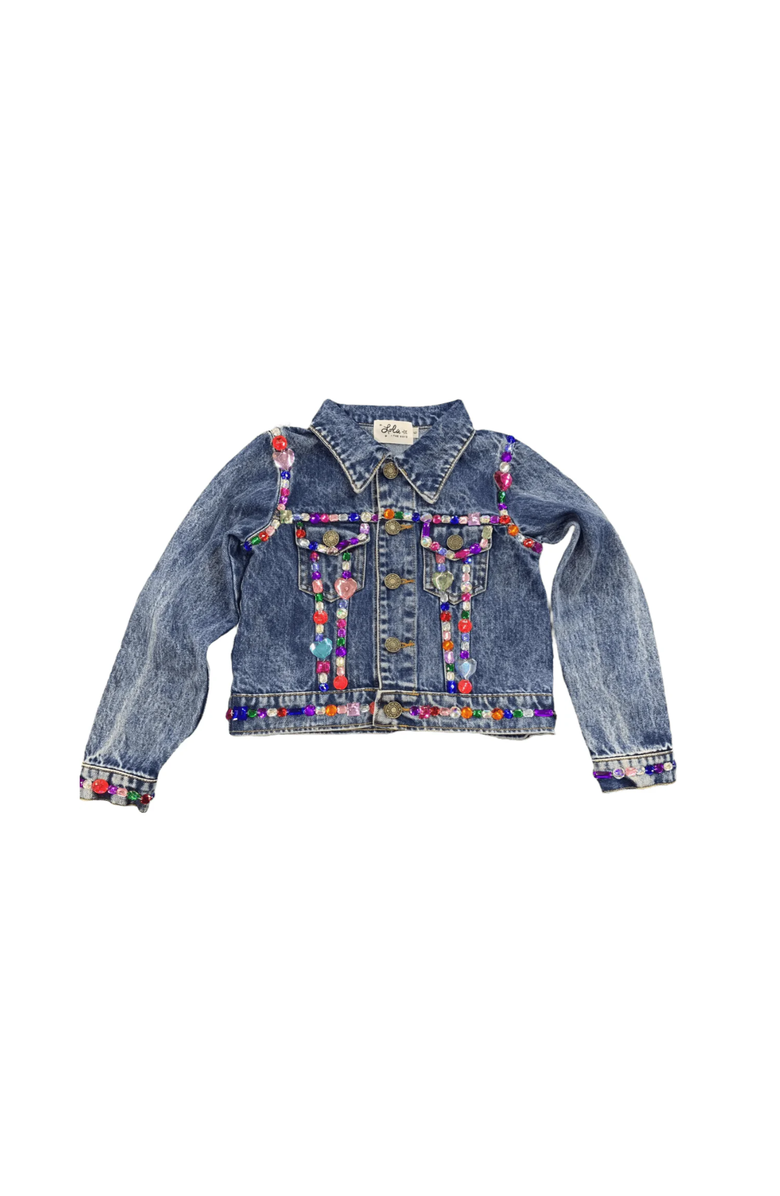 Lola + The Boys Jelly Bean Denim Jacket, Main, color, Blue