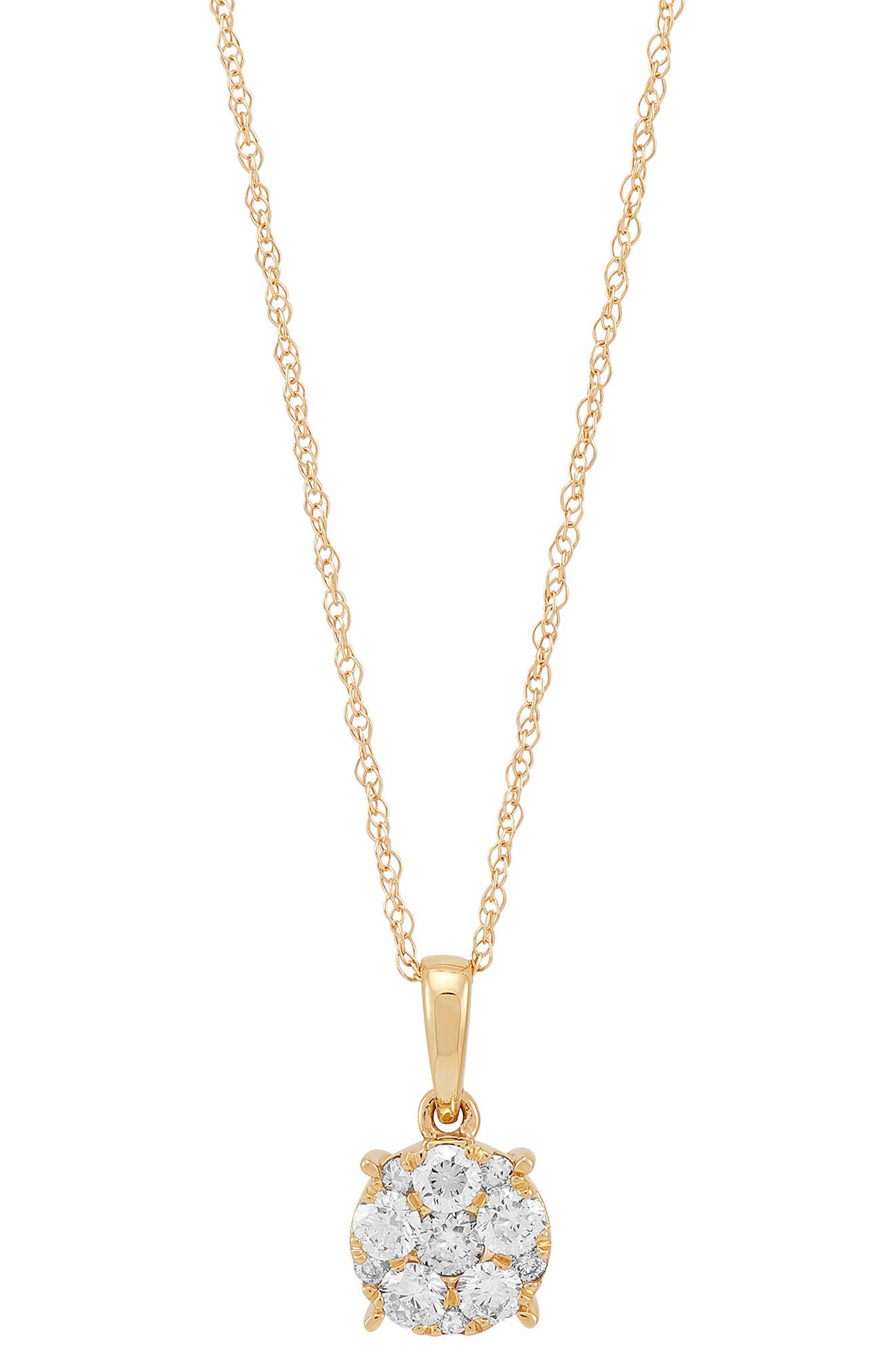 Frankie & Zoe 10K Yellow Gold Pavé Diamond Round Pendant Necklace