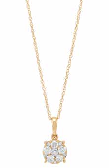 Frankie & Zoe 10K Yellow Gold Pavé Diamond Round Pendant Necklace