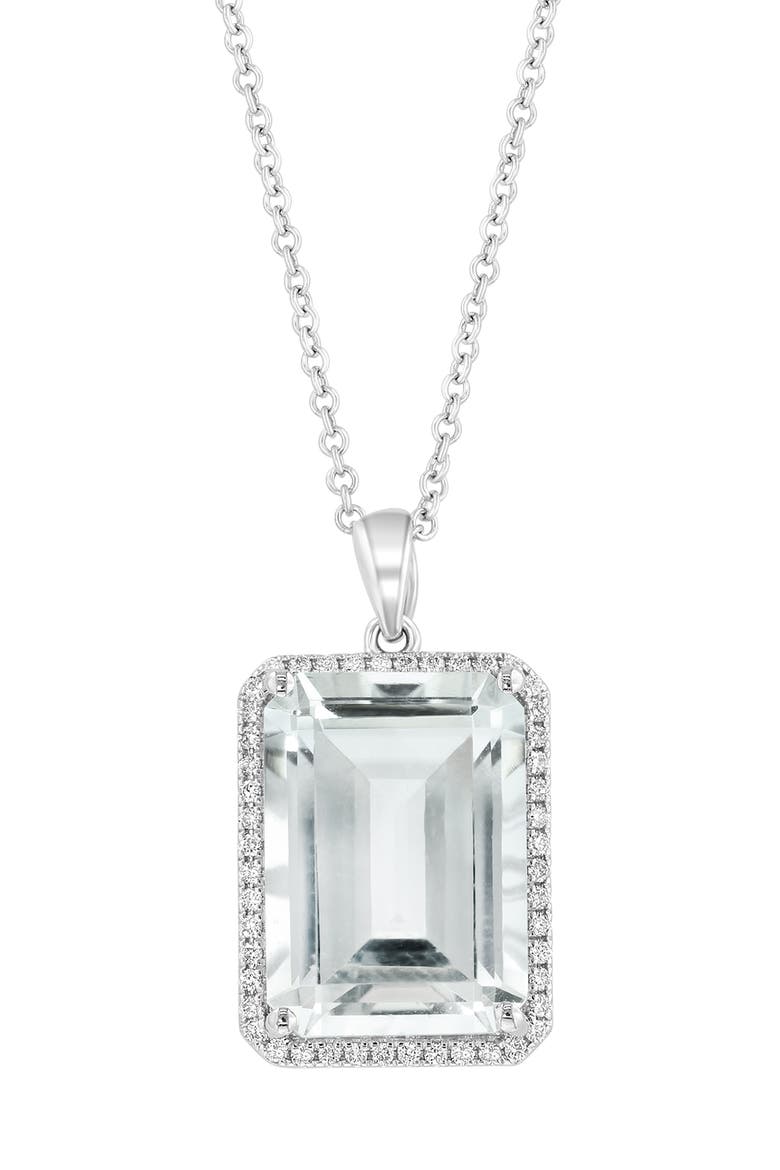 14K White Gold Diamond,White Topaz Pendant, Alternate, color, Hematite and FW Blush Pearl
