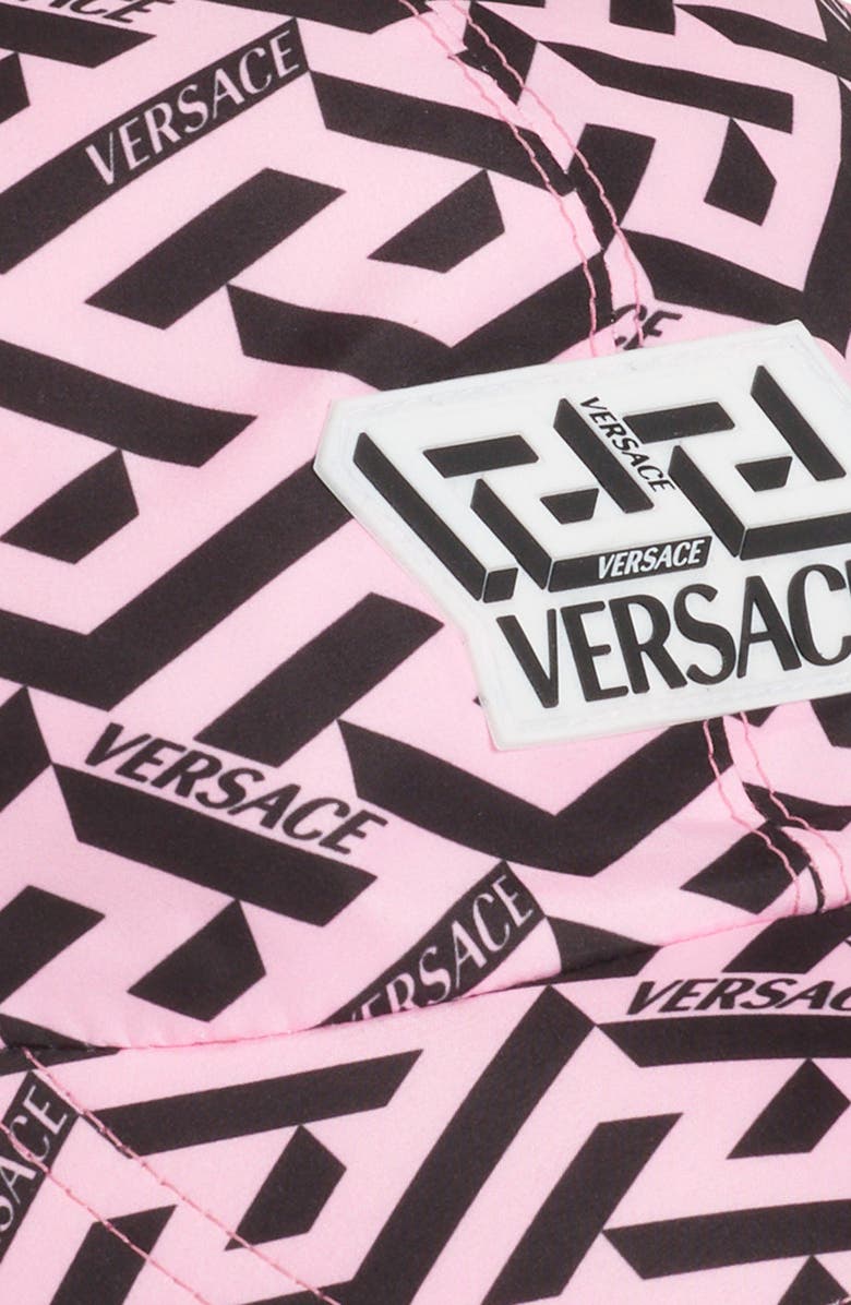 Versace Greek Key Logo Baseball Cap, Alternate, color, Candy Black