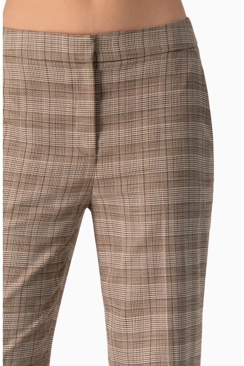 Houndstooth Check Mid-rise Bootcut Trousers, Alternate, color, Brown