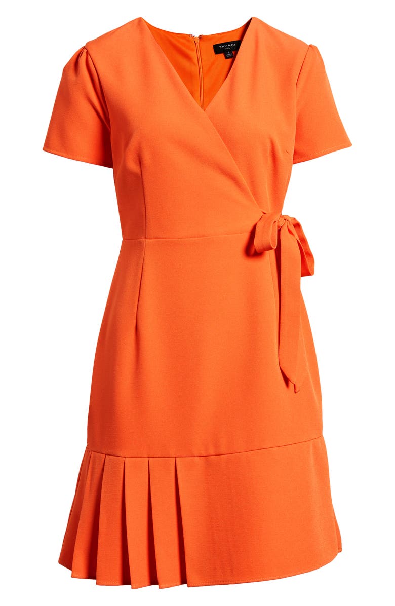 Tahari ASL Crepe Faux Wrap Dress, Alternate, color, 