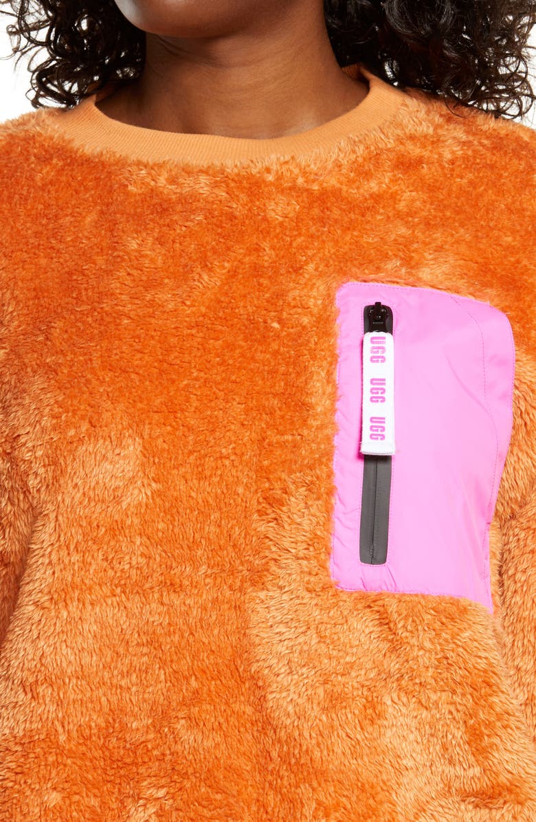 UGG<sup>®</sup> Furry Crewneck Sweatshirt, Alternate, color, 