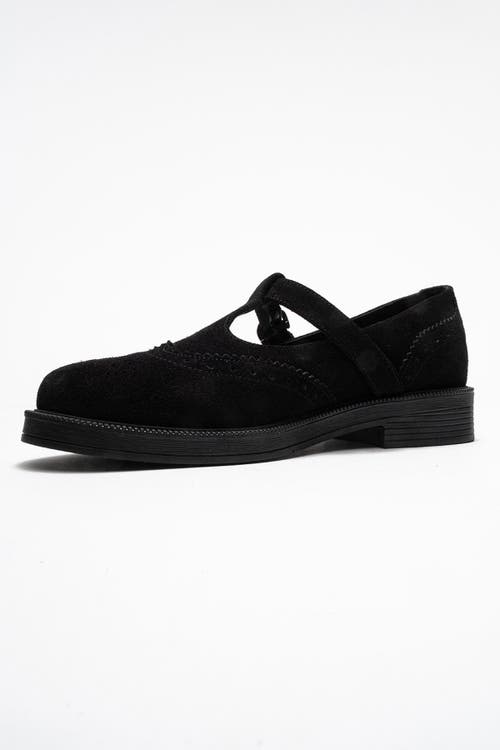 Forever & Always Shoes Janney Leather Strap Loafers In Black