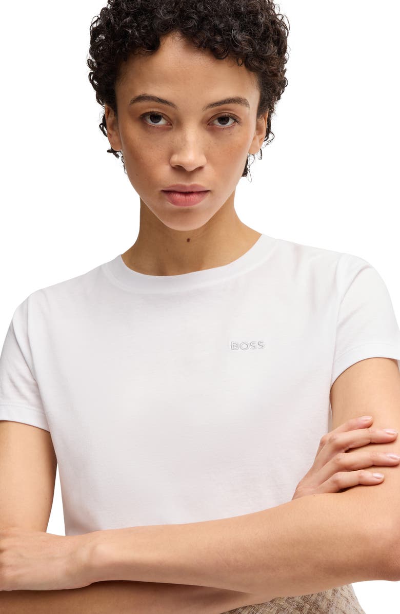 BOSS Orange Esogo Crewneck Cotton T-Shirt, Alternate, color, White