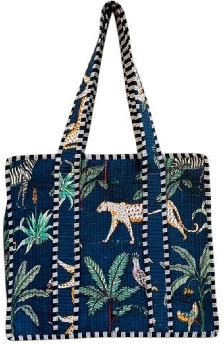 Mer St. Barth Jungle Tote, Main, color, Navy