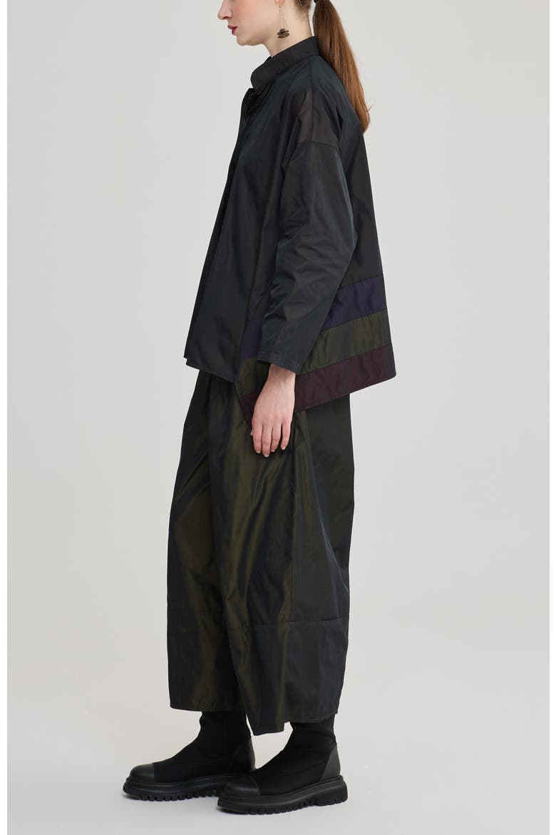 Poet Taffeta Shirt Jacket, Alternate, color, Brown