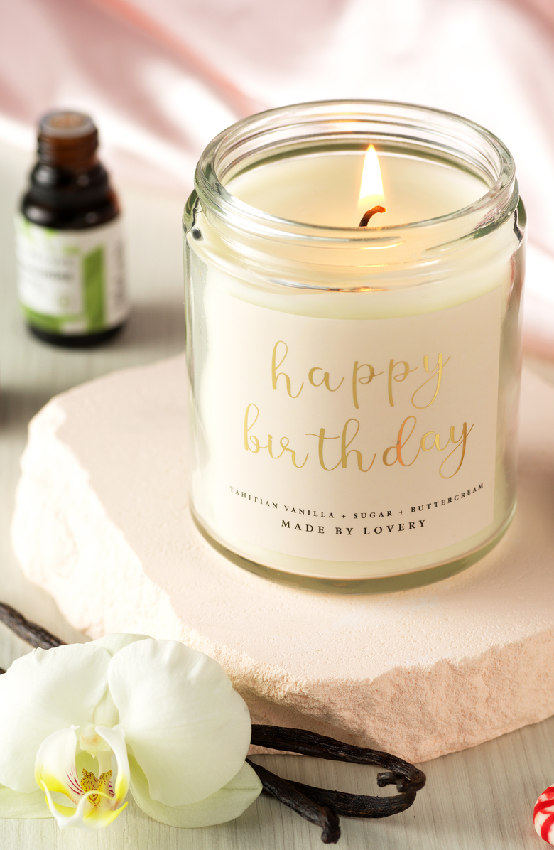 Lovery 4-Piece Birthday Gift Set with Candle, Necklace, Pendant & Jewelry Pouch, Alternate, color, Light Pink