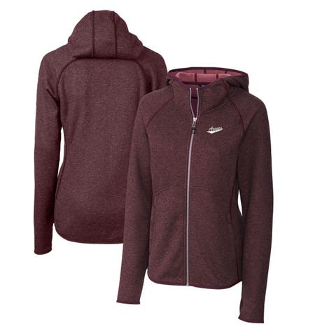 Women's Cutter & Buck Burgundy New Mexico State Aggies Mainsail Sweater-Knit Full-Zip Hoodie
