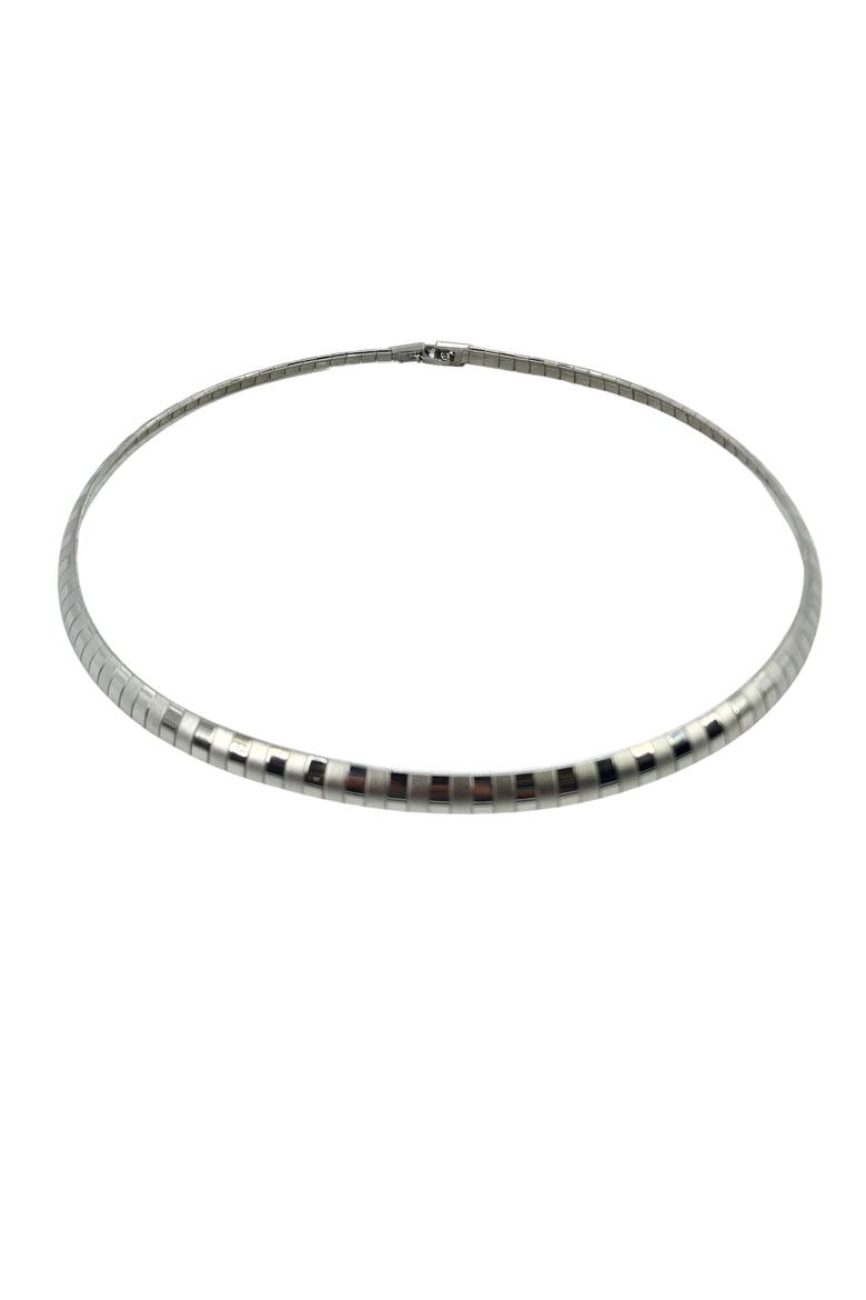 Vintage 1980s Silvertone Collar Necklace, Main, color, Silver