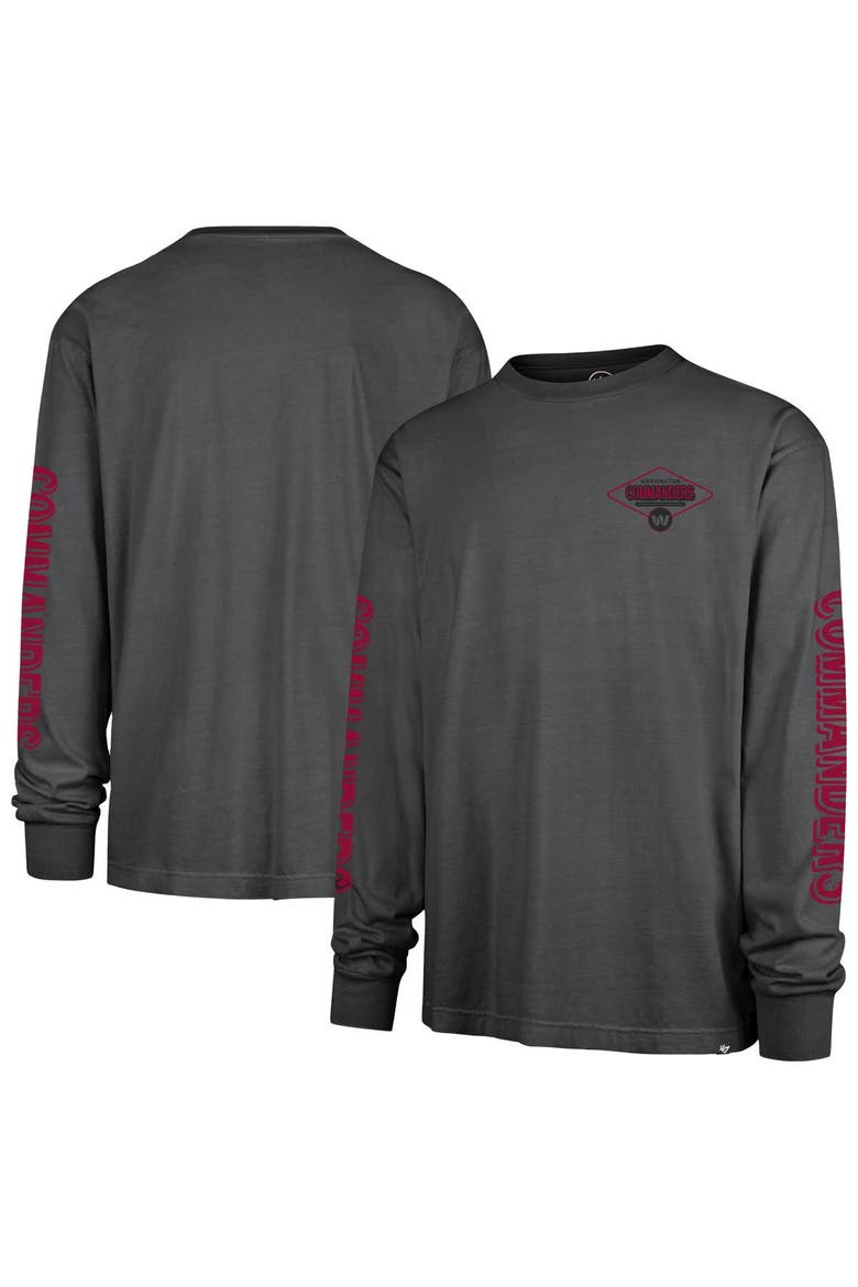 Men's '47 Black Washington Commanders Cairn Ravine Foundation Long Sleeve T-Shirt, Main, color, Charcoal