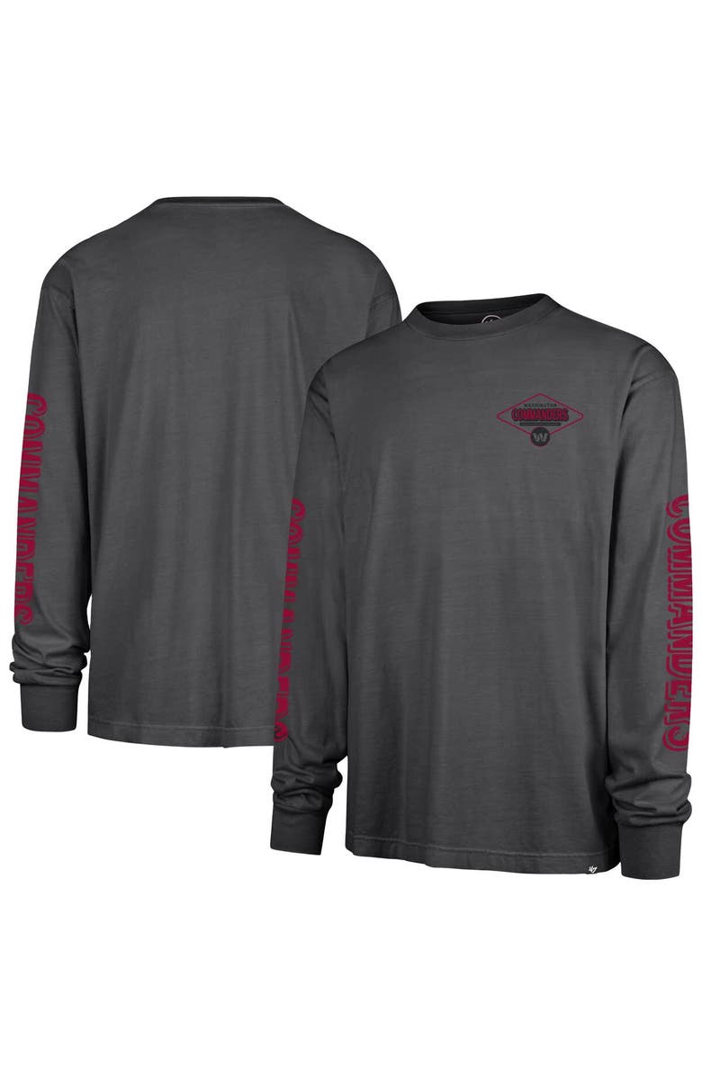 '47 Men's '47 Black Washington Commanders Cairn Ravine Foundation Long Sleeve T-Shirt, Main, color, Charcoal