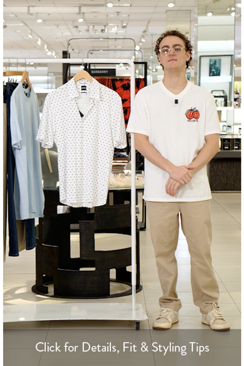Liam Geo Print Short Sleeve Stretch Nylon Button-Up Shirt video