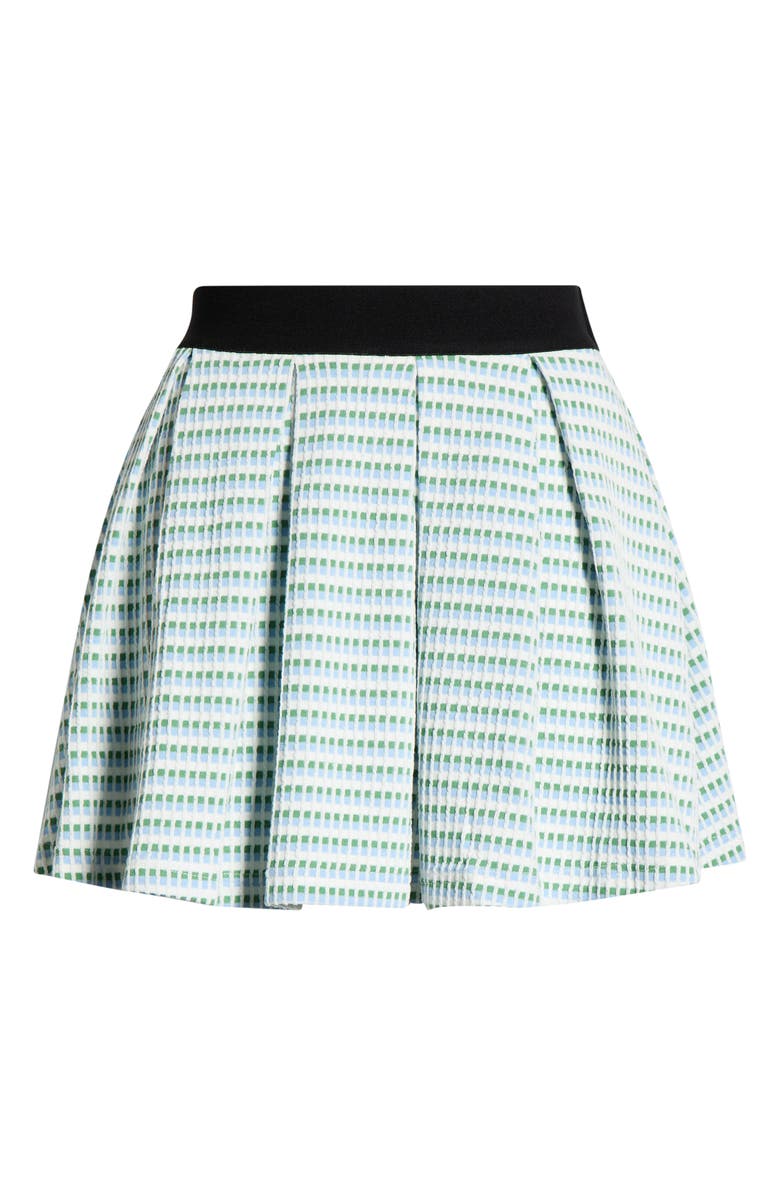 MAUDE CLUB Hyatt Geo Print Pleated Mini, Alternate, color, White Light Blue Multi