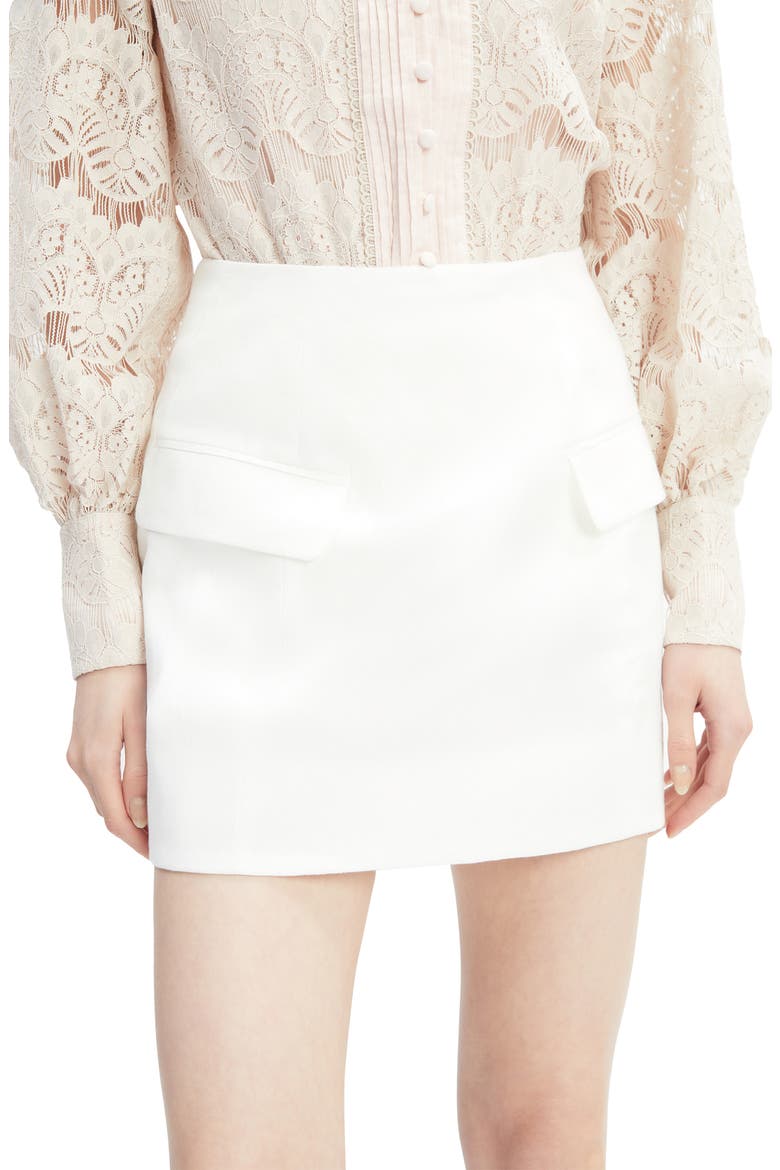 Delphi Linen Miniskirt, Alternate, color, ORCHID WHITE