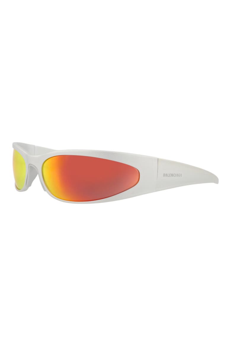 77mm Wrap Sunglasses, Alternate, color, SILVER SILVER RED