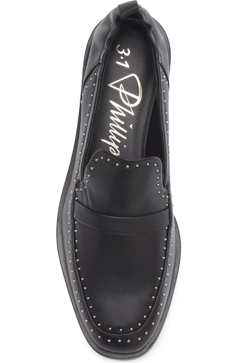 3.1 Phillip Lim Alexa Microstud Leather Penny Loafer, Alternate, color, Black