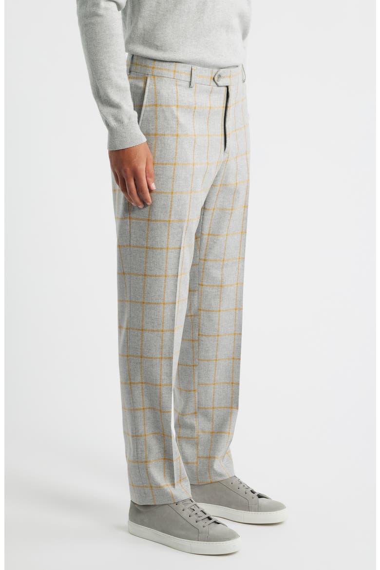 Country Windowpane Check Wool & Cashmere Dress Pants, Alternate, color, MED GREY