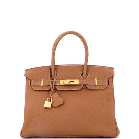 Birkin Handbag Brown Togo with Gold Hardware 30