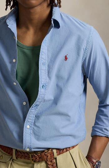 Classic Fit Garment Dyed Cotton Button-Down Oxford Shirt