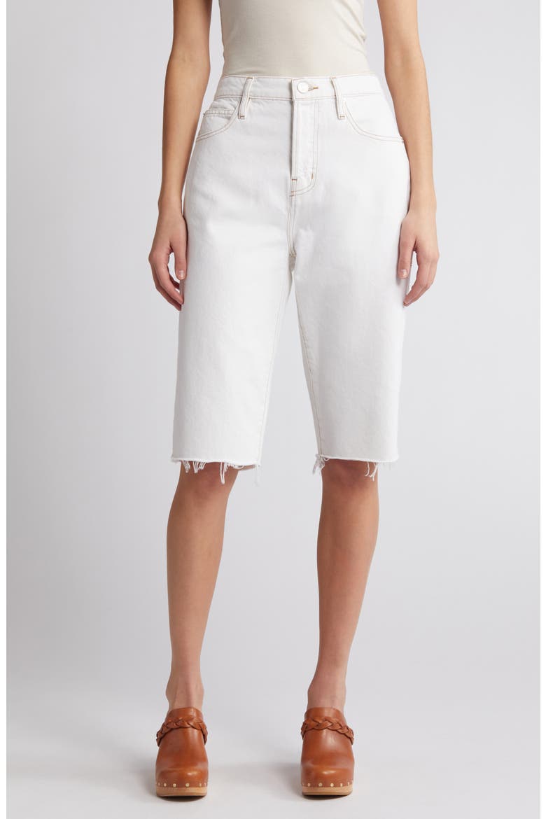 High Waist Raw Hem Denim Shorts, Main, color, AU NATURAL CLEAN
