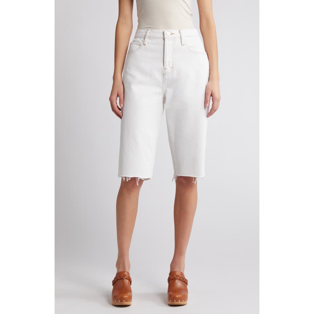 Frame High Waist Raw Hem Denim Shorts In Au Natural Clean