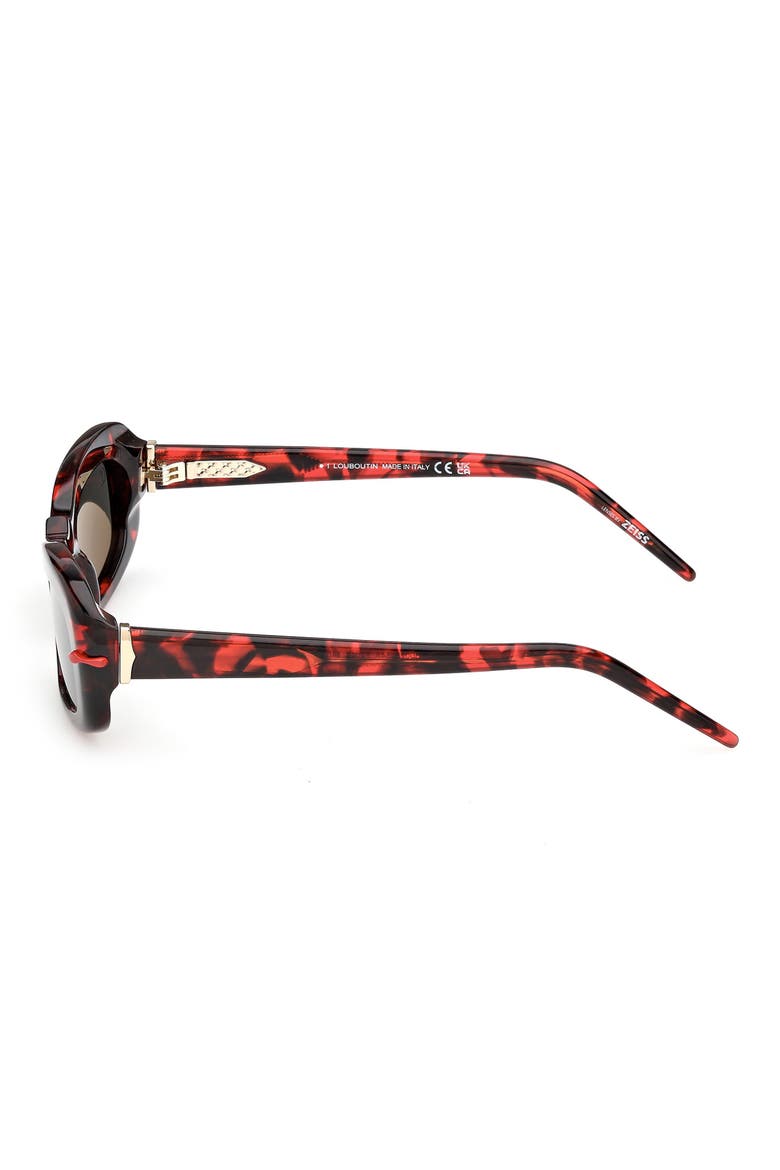 52mm Geometric Sunglasses, Alternate, color, RED HAVANA GOLD / ZEISS SMOKE