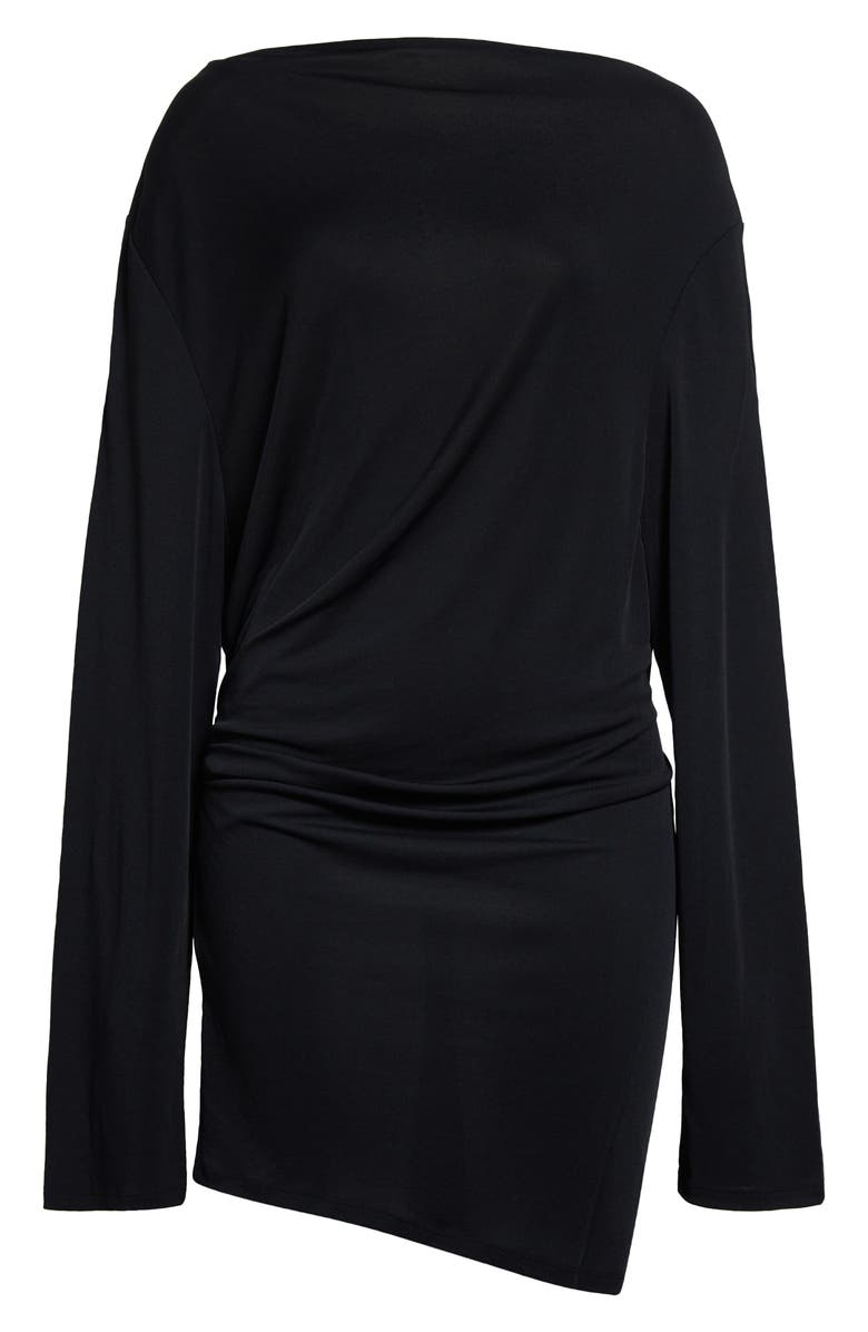 Jacquemus La Croisière Open Back Long Sleeve Dress, Alternate, color, Black