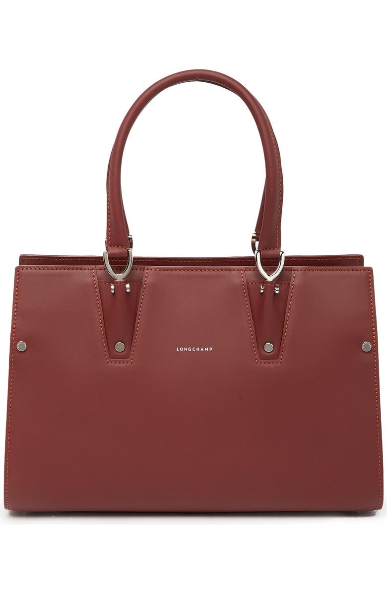 Longchamp Paris Premier Leather Satchel, Main, color,
