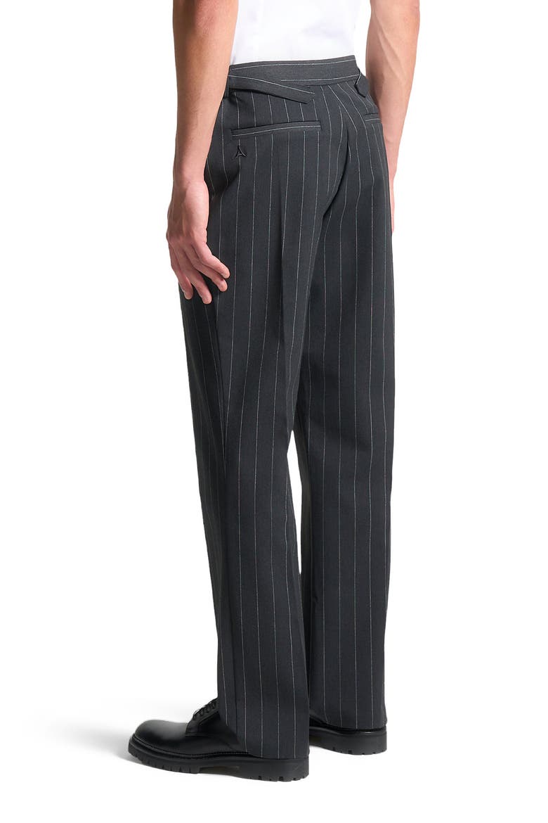 Joseph Regular Fit Pinstripe Tailored Trousers, Alternate, color, Grey